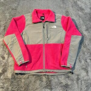 The‎ North Face Cute Light Pink and Grey Fleece Jacket Size Large